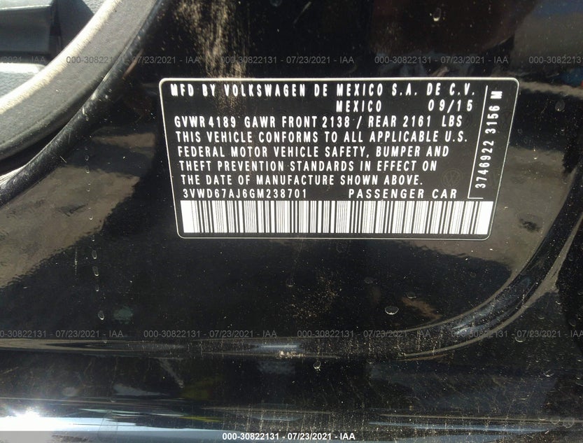 3VWD67AJ6GM238701