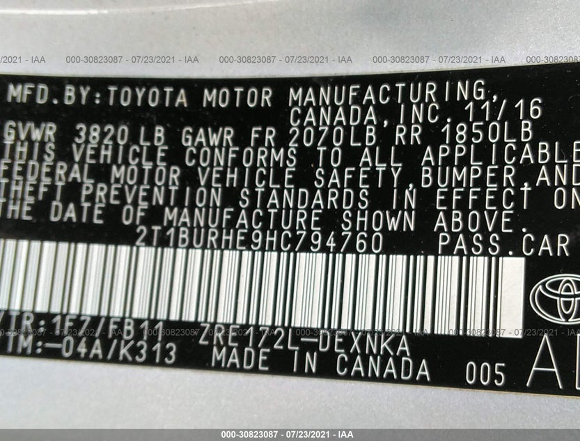 2T1BURHE9HC794760