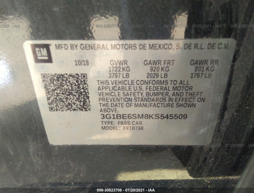 3G1BE6SM8KS545509