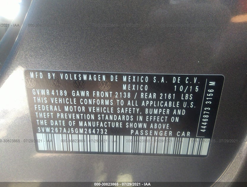 3VW267AJ5GM264732