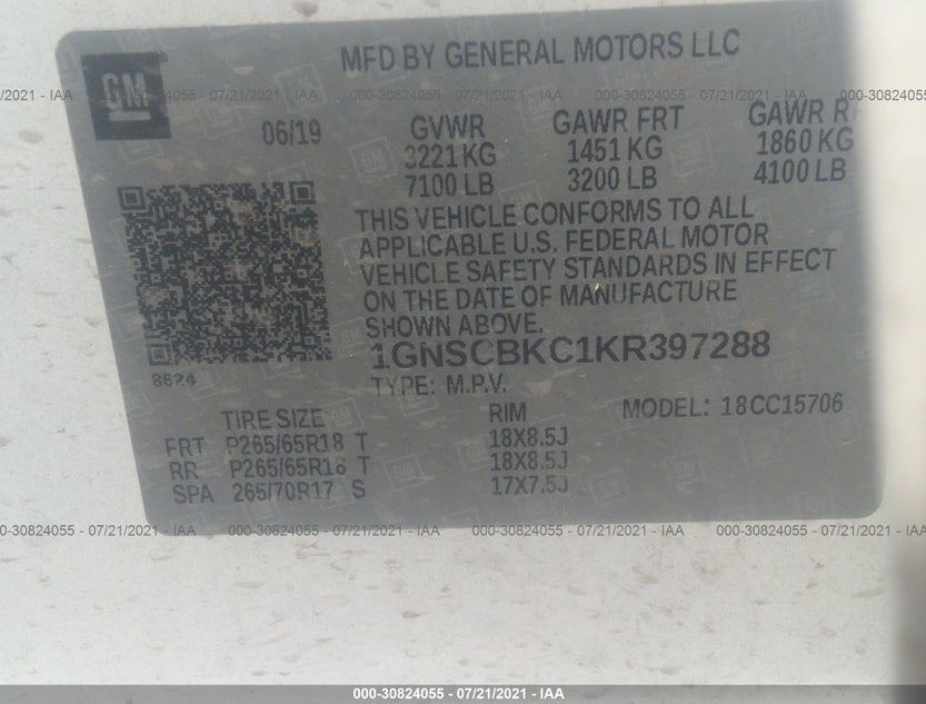1GNSCBKC1KR397288