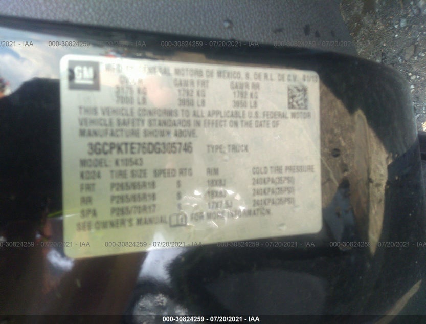 3GCPKTE76DG305746