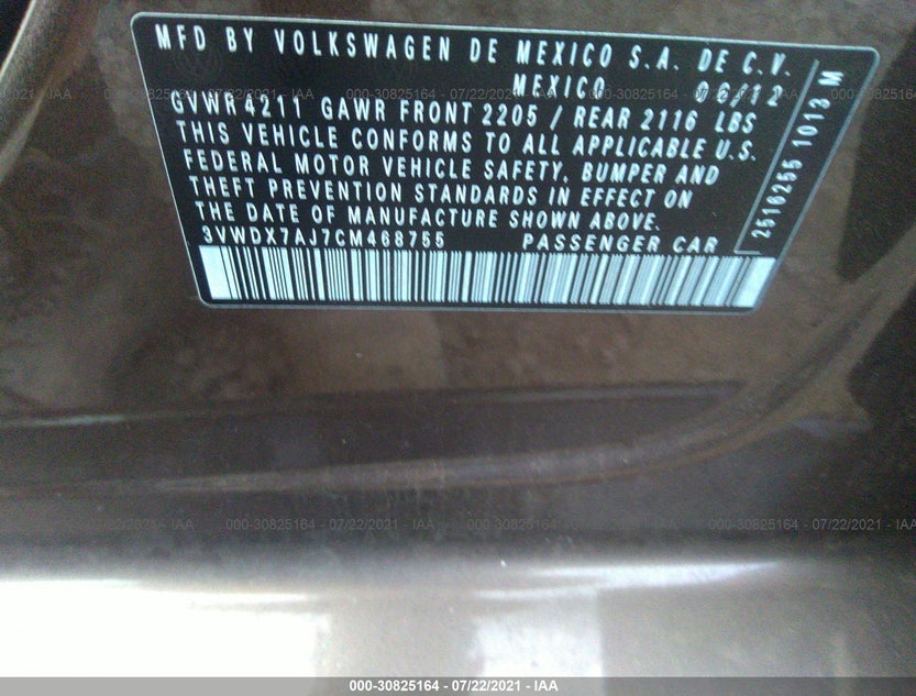 3VWDX7AJ7CM468755