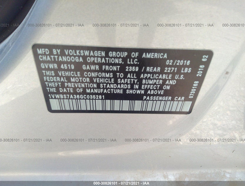 1VWBS7A36GC035281