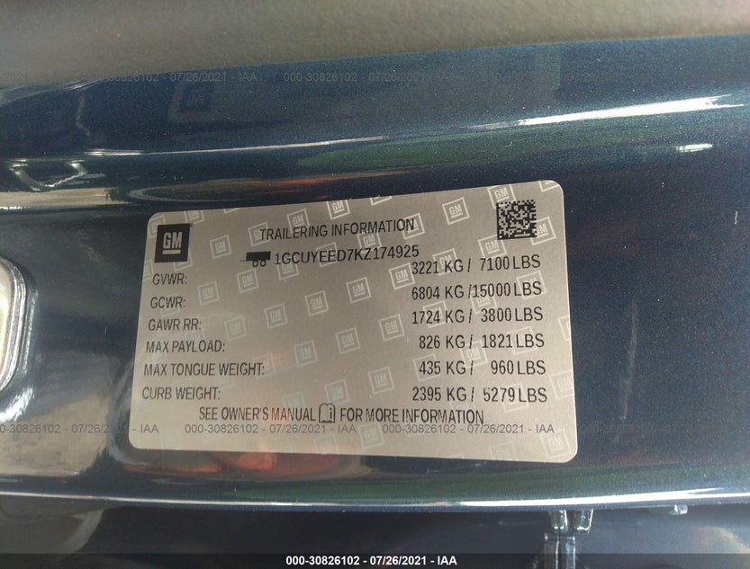1GCUYEED7KZ174925