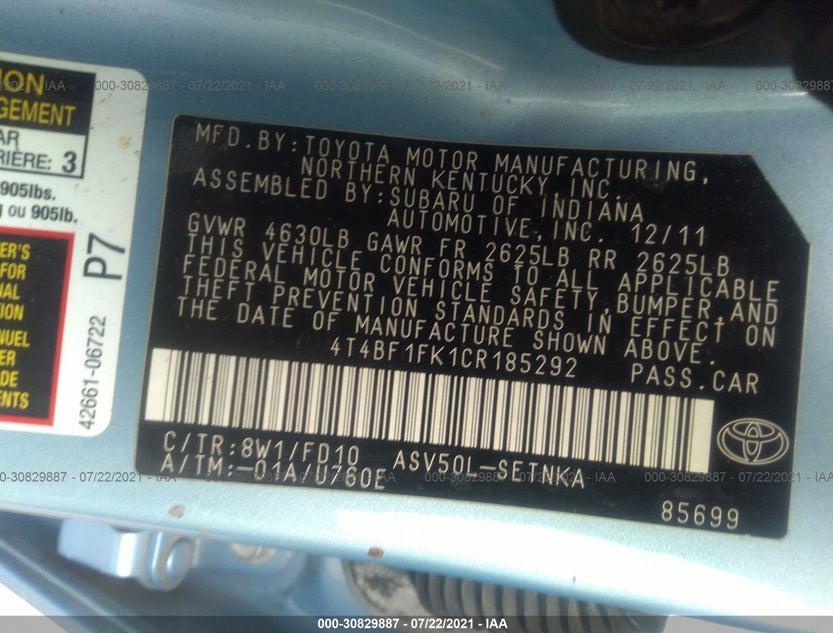 4T4BF1FK1CR185292