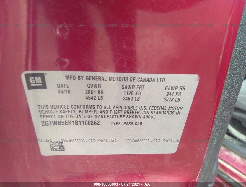 2G1WB5EK1B1100362