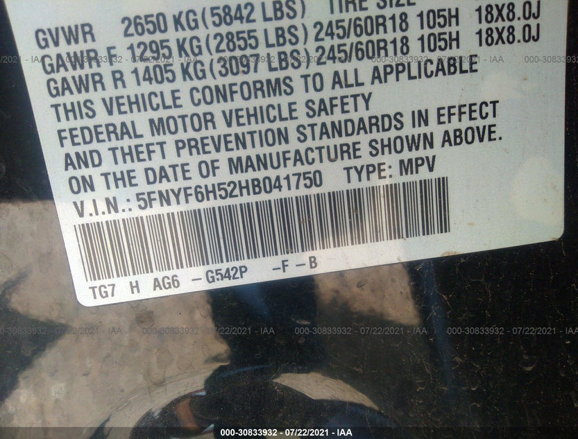 5FNYF6H52HB041750