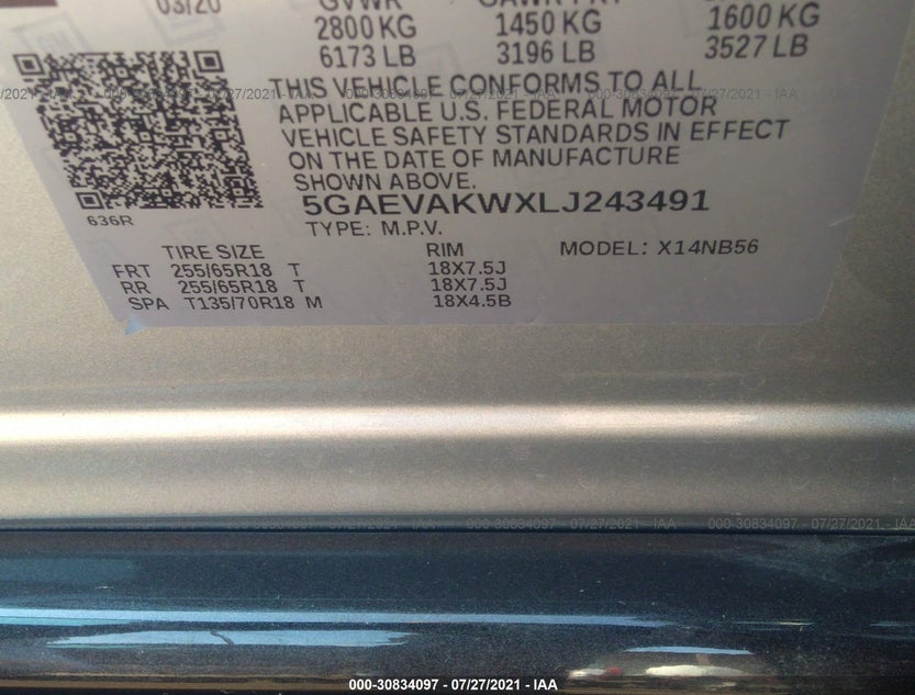 5GAEVAKWXLJ243491