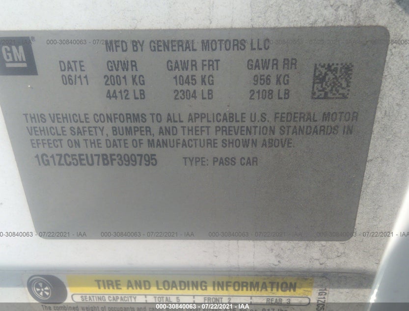1G1ZC5EU7BF399795