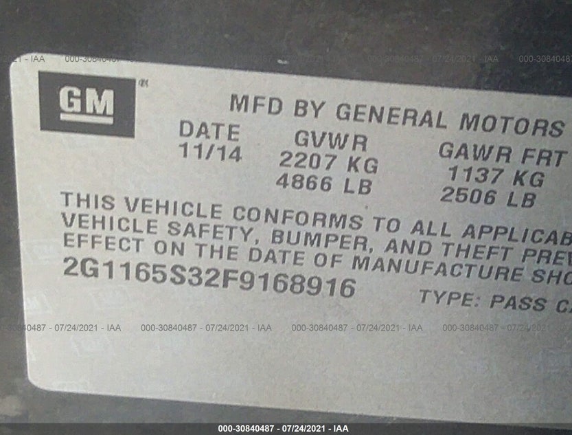 2G1165S32F9168916
