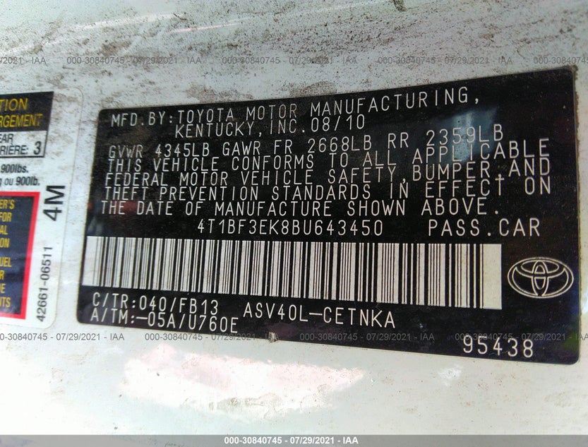 4T1BF3EK8BU643450