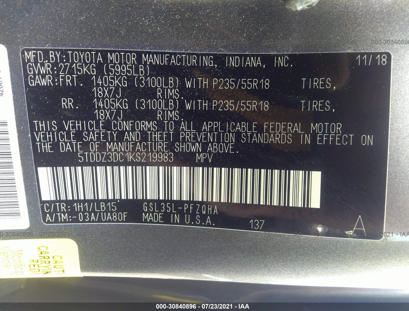 5TDDZ3DC1KS219983