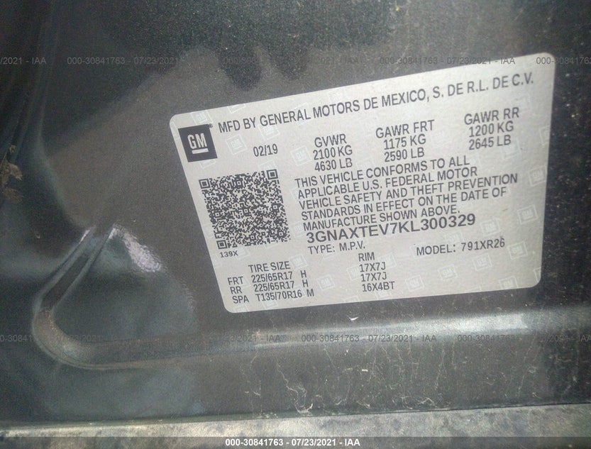 3GNAXTEV7KL300329