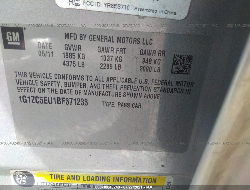 1G1ZC5EU1BF371233
