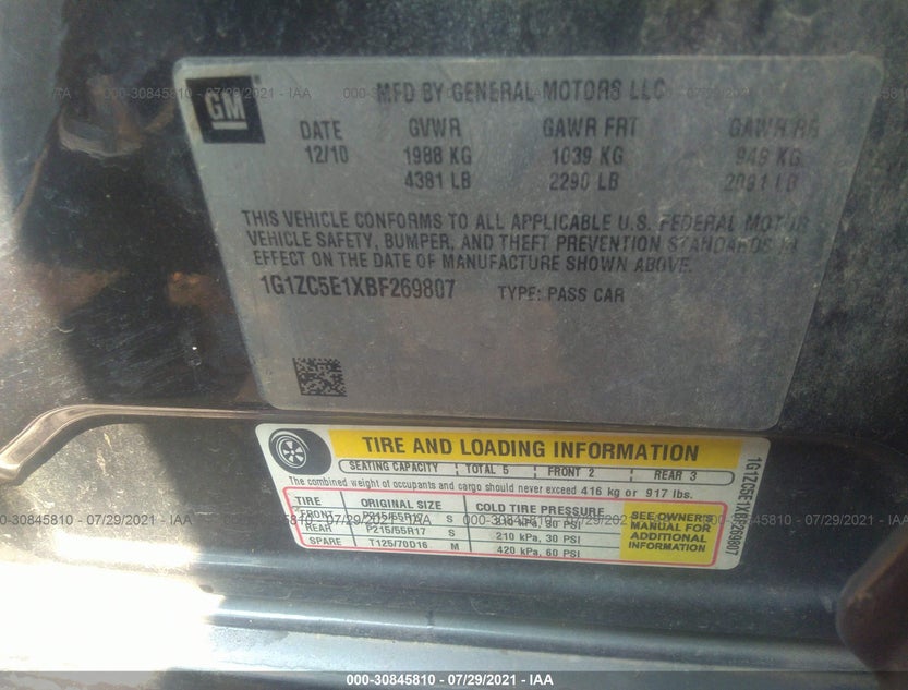 1G1ZC5E1XBF269807