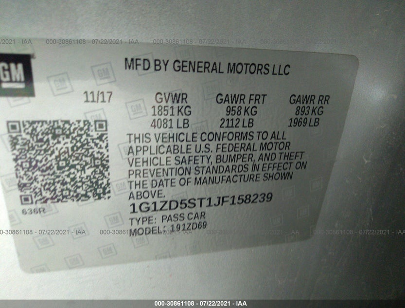 1G1ZD5ST1JF158239