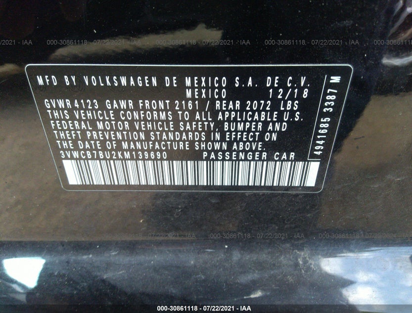 3VWCB7BU2KM139690