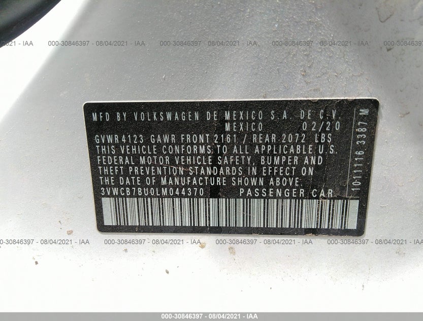 3VWCB7BU0LM044370