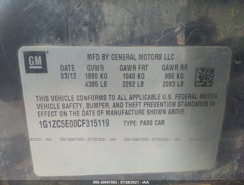 1G1ZC5E00CF315119