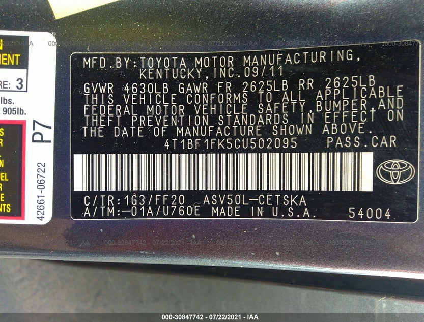4T1BF1FK5CU502095