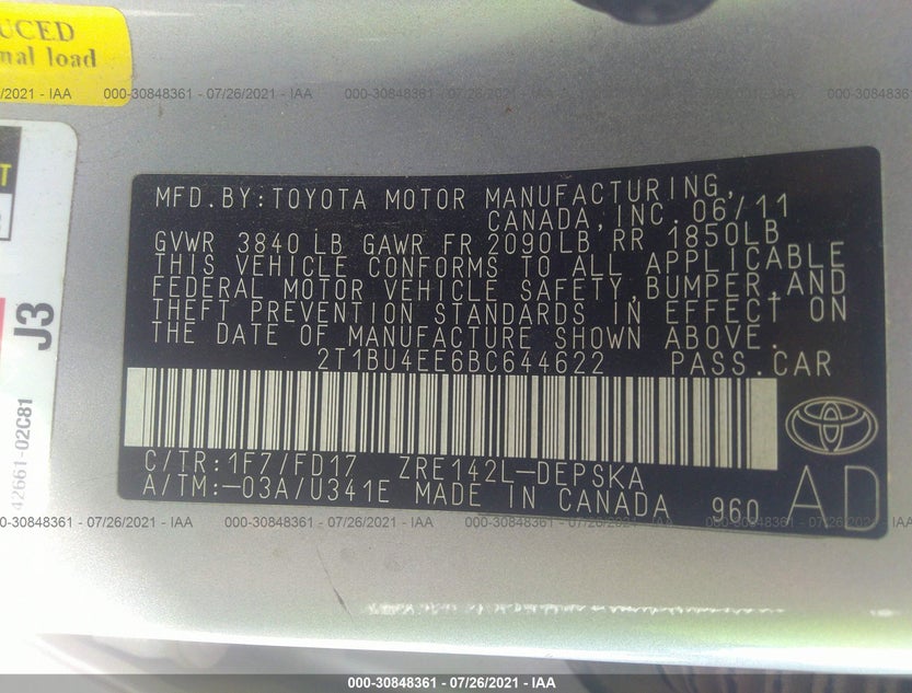 2T1BU4EE6BC644622