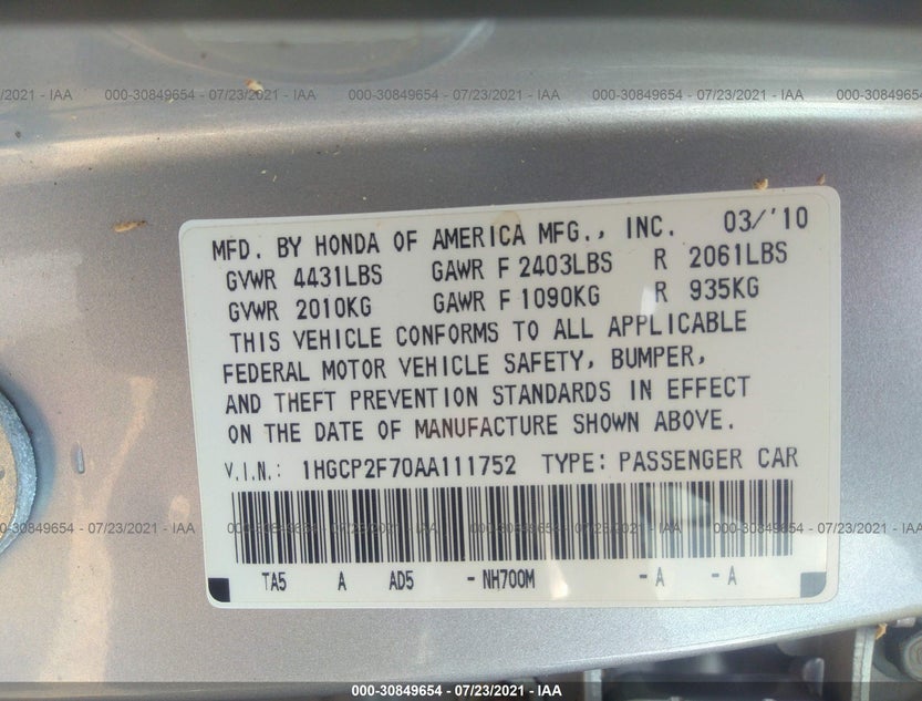 1HGCP2F70AA111752