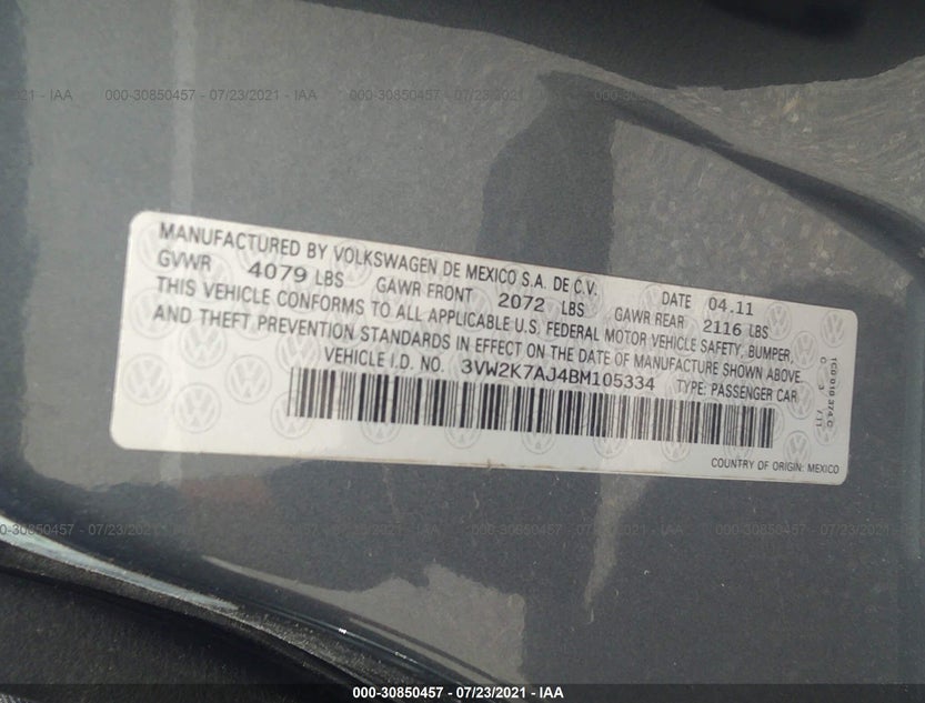 3VW2K7AJ4BM105334