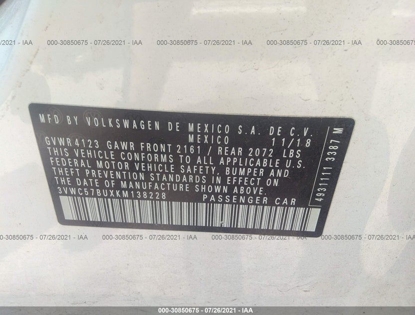 3VWC57BUXKM138228