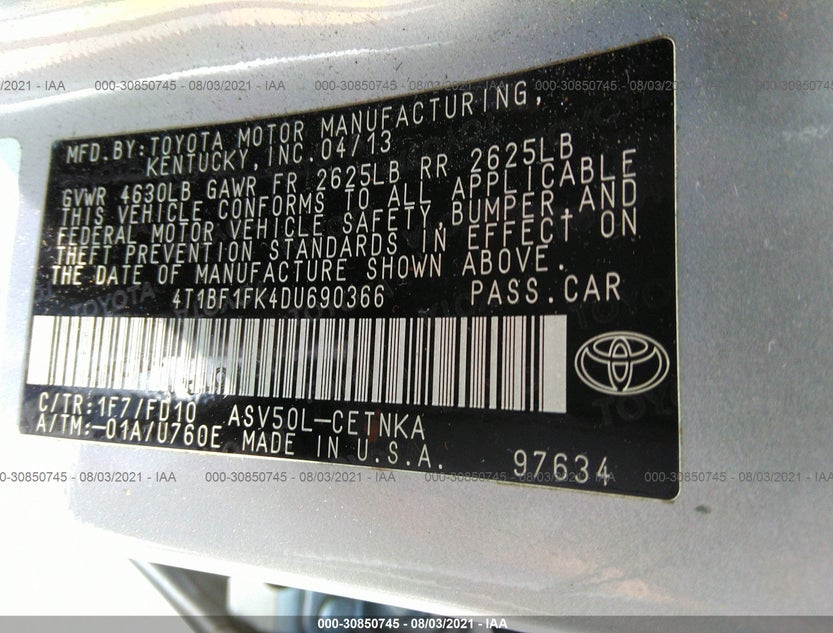 4T1BF1FK4DU690366