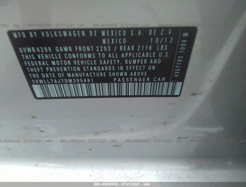 3VWLL7AJ7DM395461