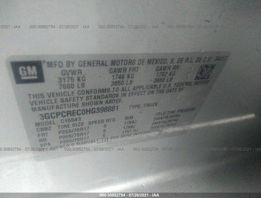 3GCPCREC0HG398881