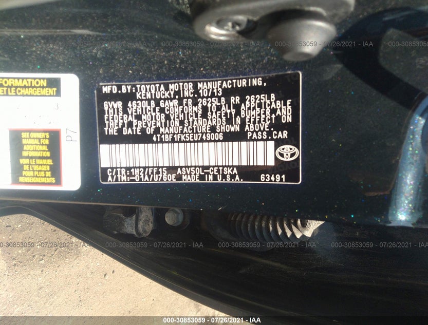 4T1BF1FK5EU749006
