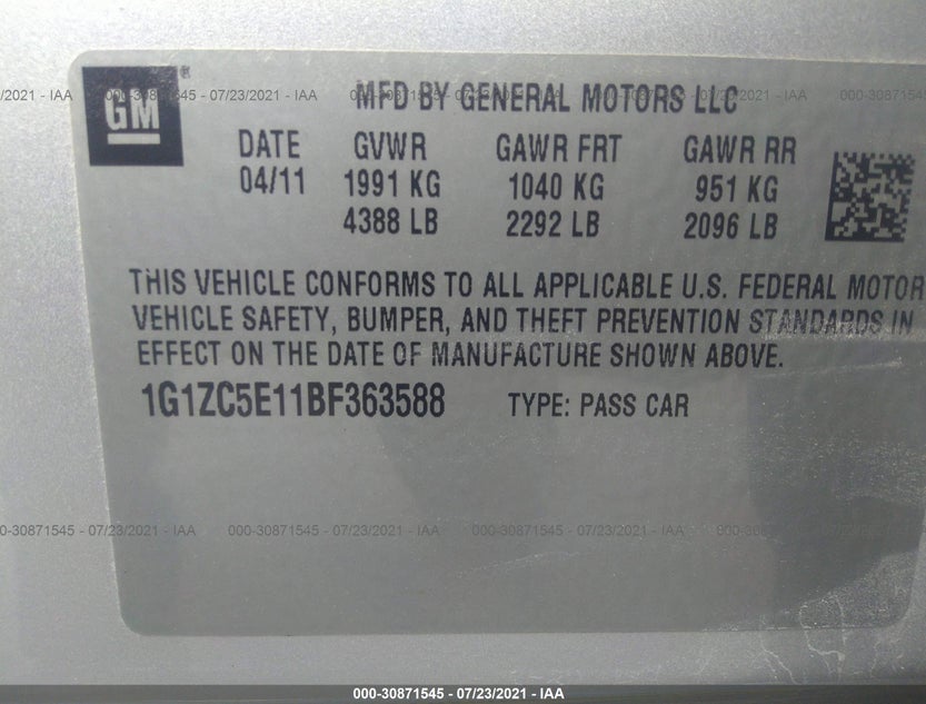 1G1ZC5E11BF363588