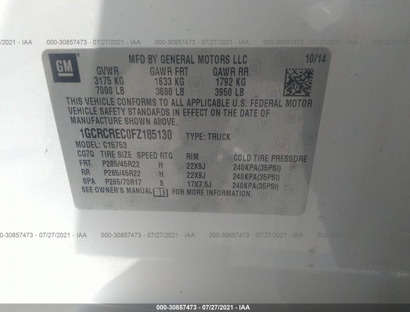 1GCRCREC0FZ185130