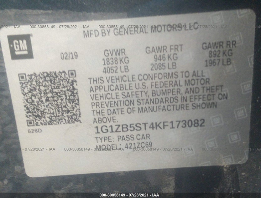 1G1ZB5ST4KF173082