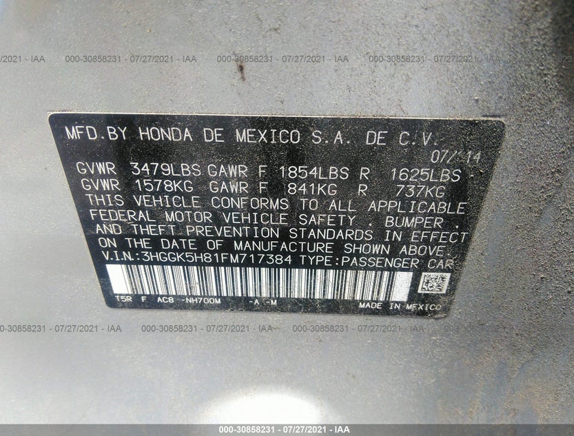 3HGGK5H81FM717384