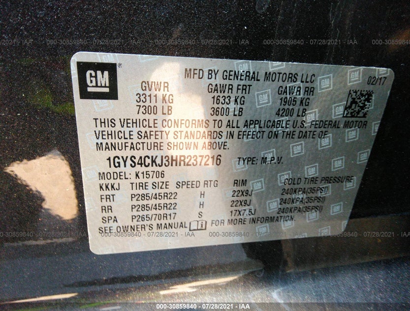 1GYS4CKJ3HR237216