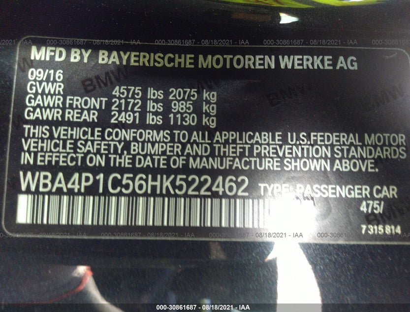 WBA4P1C56HK522462