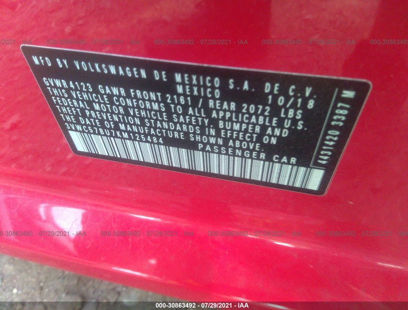 3VWC57BU7KM125484