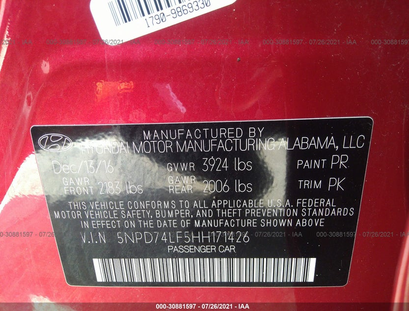5NPD74LF5HH171426