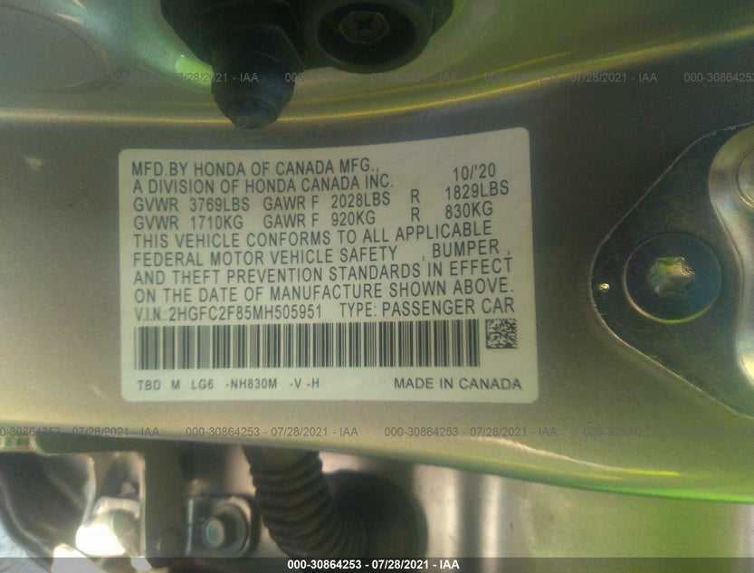 2HGFC2F85MH505951