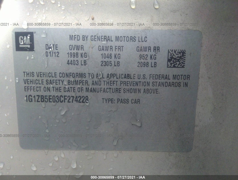 1G1ZB5E03CF274228