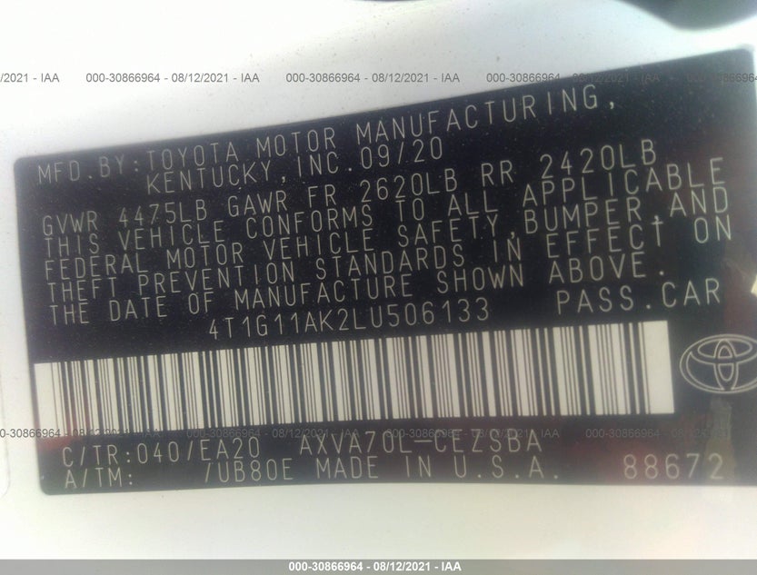 4T1G11AK2LU506133
