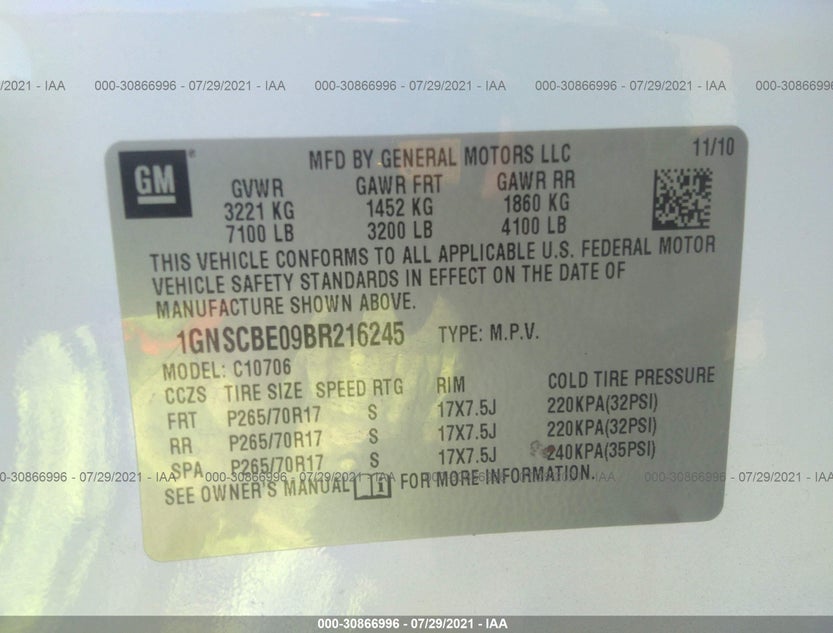 1GNSCBE09BR216245