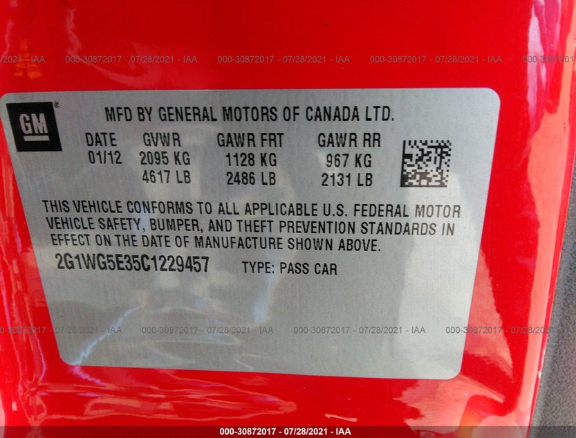2G1WG5E35C1229457