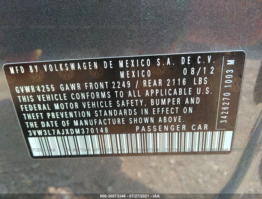 3VW3L7AJXDM370148