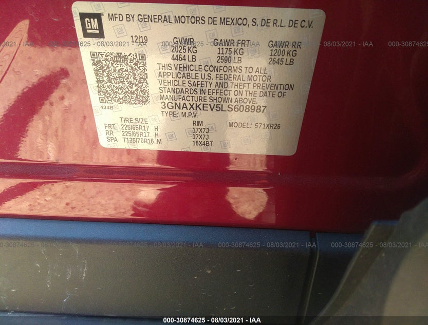 3GNAXKEV5LS608987