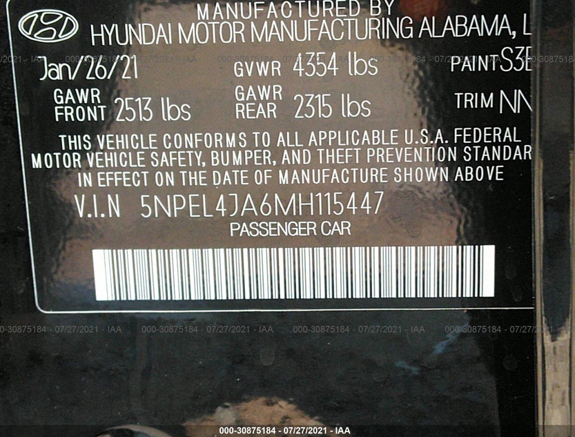 5NPEL4JA6MH115447