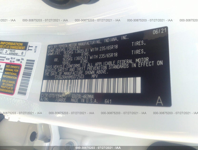 5TDGZRAHXMS072503